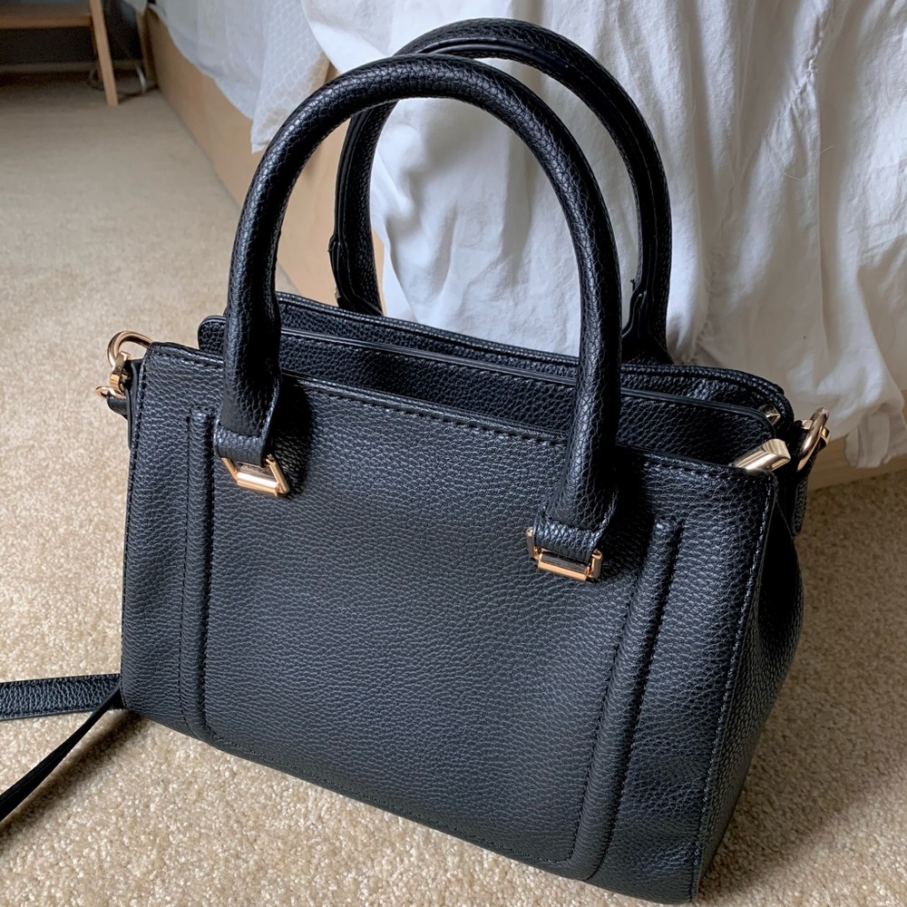 Black satchel crossbody purse